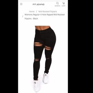 FitJeans regular midwaisted ripped black jeans